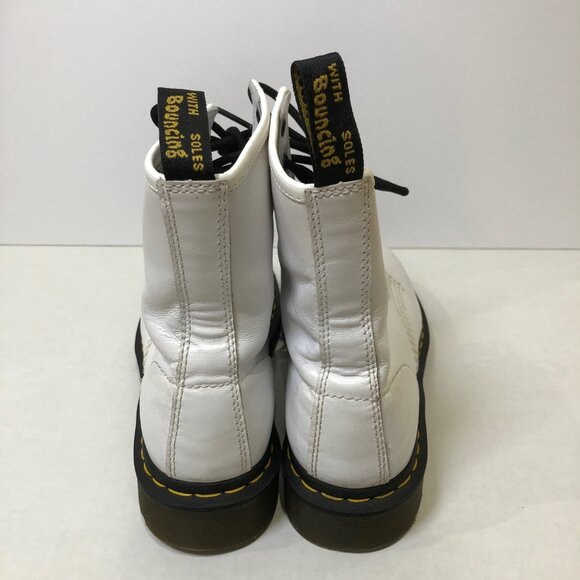 Dr. Martens 1460 25057 Smooth Leather Boots Taupe White Women's Size 8 - Picture 3 of 7